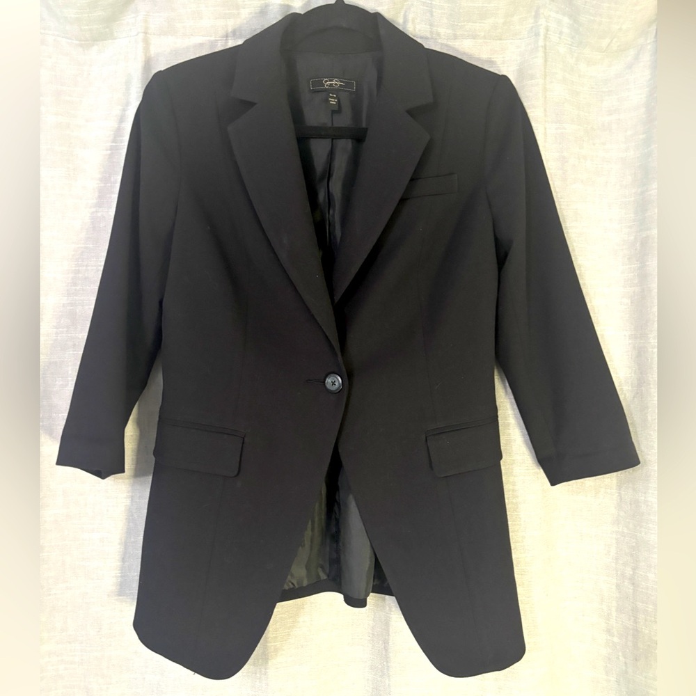 Jessica Simpson One Button 3/4” Sleeve Blazer